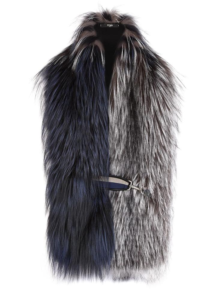 Fendi Fox Fur Scarf - Blue