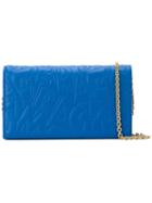 Salvatore Ferragamo Small Embossed Crossbody Bag, Women's, Blue