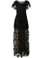 Alberta Ferretti - Embroidered Gown - Women - Silk/cotton/polyester/rayon - 38, Black, Silk/cotton/polyester/rayon