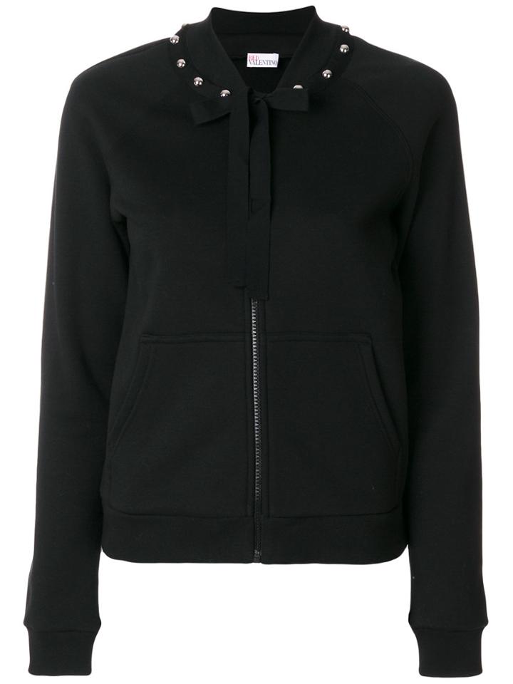 Red Valentino Zipped Bow Cardigan - Black