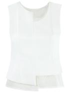Gloria Coelho Asymmetric Blouse, Women's, Size: 44, White, Silk/cotton/lyocell