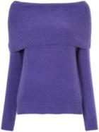 Cityshop Off Shoulder Jumper - Pink & Purple