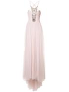 Monique Lhuillier - Beaded Front Gown - Women - Silk/cotton/nylon/polyester - 14, Pink/purple, Silk/cotton/nylon/polyester