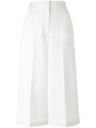 Alexander Mcqueen Cropped Trousers, Women's, Size: 38, White, Virgin Wool/cupro
