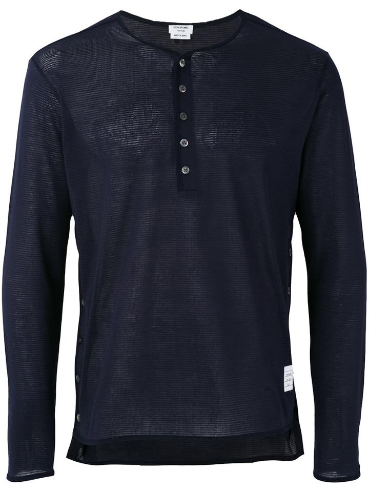 Thom Browne - Long Sleeve Sweatshirt - Men - Cotton - 0, Blue, Cotton