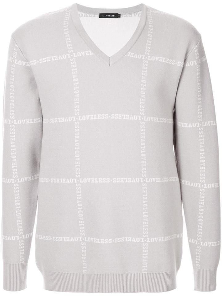 Loveless Logo Embroidered Sweater - Grey