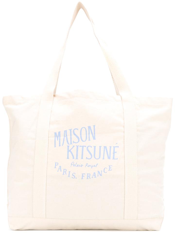 Maison Kitsuné Shopper Tote, Women's, Nude/neutrals, Cotton