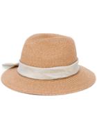 Eugenia Kim - Metallic Scarf Fedora - Women - Paper/polyester - One Size, Nude/neutrals, Paper/polyester