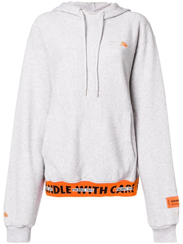 Heron Preston Contrast Logo Hoodie - Grey