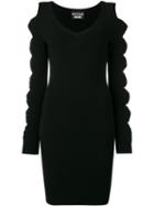Boutique Moschino Sheer Detail Fitted Dress, Women's, Size: 44, Black, Rayon/polyester