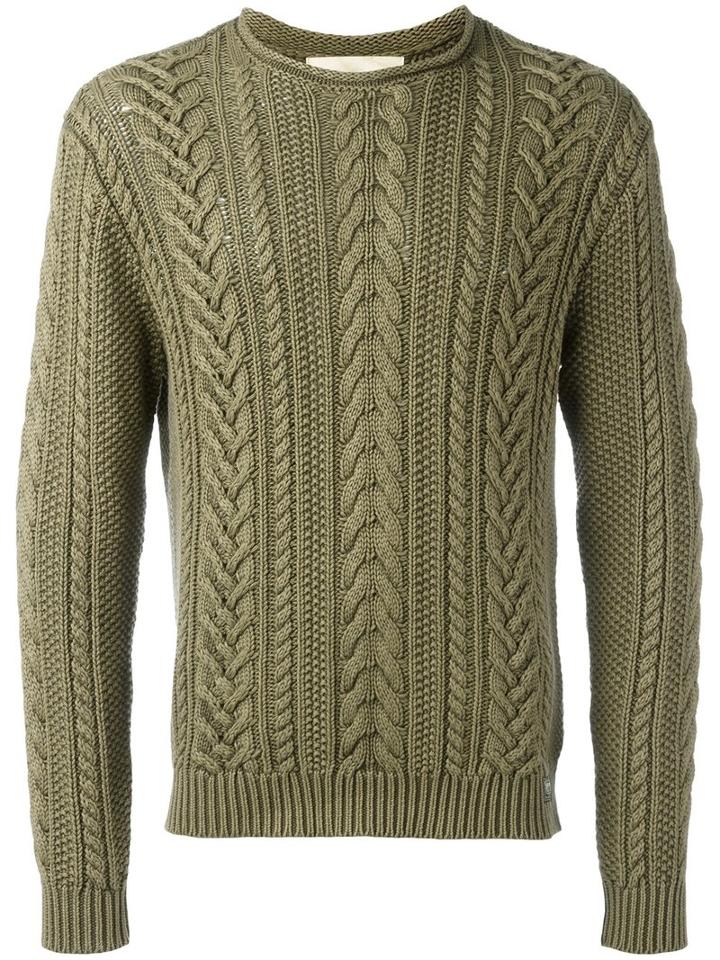 Ralph Lauren Denim & Supply Cable-knit Jumper, Men's, Size: Large, Green, Cotton