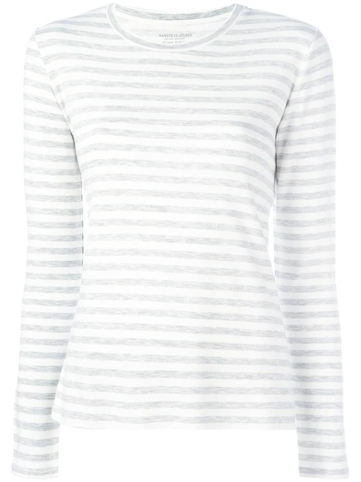 Majestic Filatures Striped Top, Women's, Size: 3, Nude/neutrals, Viscose/spandex/elastane