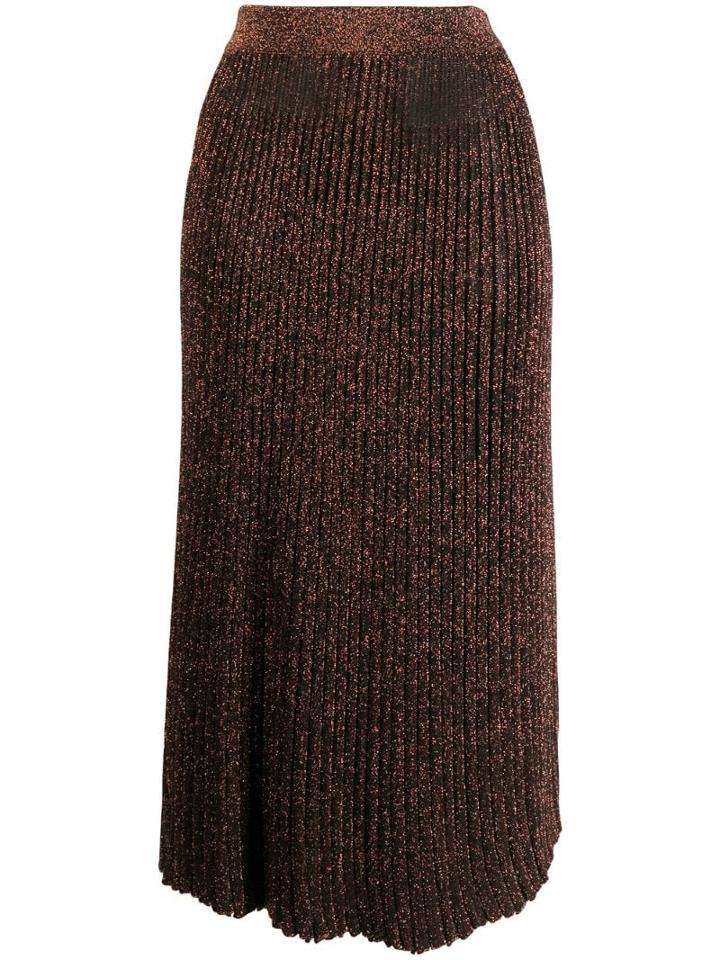 Michael Kors Collection Glitter Detail Pleated Skirt - Black