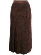 Michael Kors Collection Glitter Detail Pleated Skirt - Black