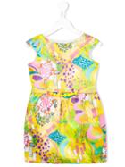 Loredana - Printed Dress - Kids - Cotton/polyester - 4 Yrs, Yellow/orange