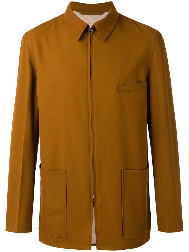 Lemaire - Zipped Jacket - Men - Cotton/viscose/virgin Wool - 48, Brown, Cotton/viscose/virgin Wool