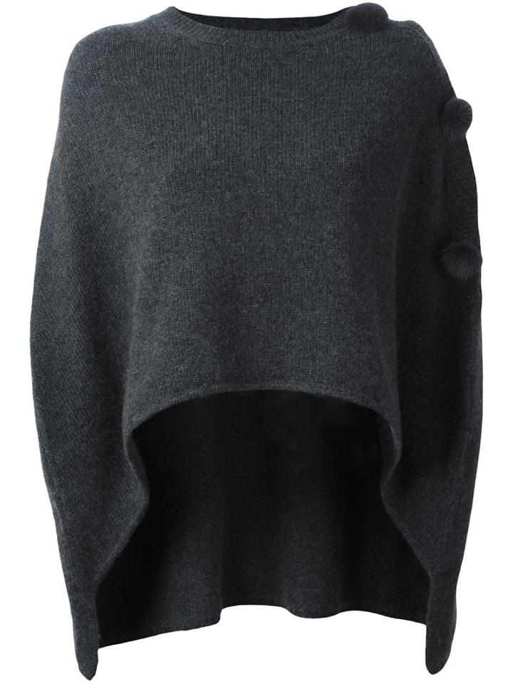 Ermanno Scervino Overlay Knitted Top, Women's, Size: Small, Grey, Mink Fur/cashmere
