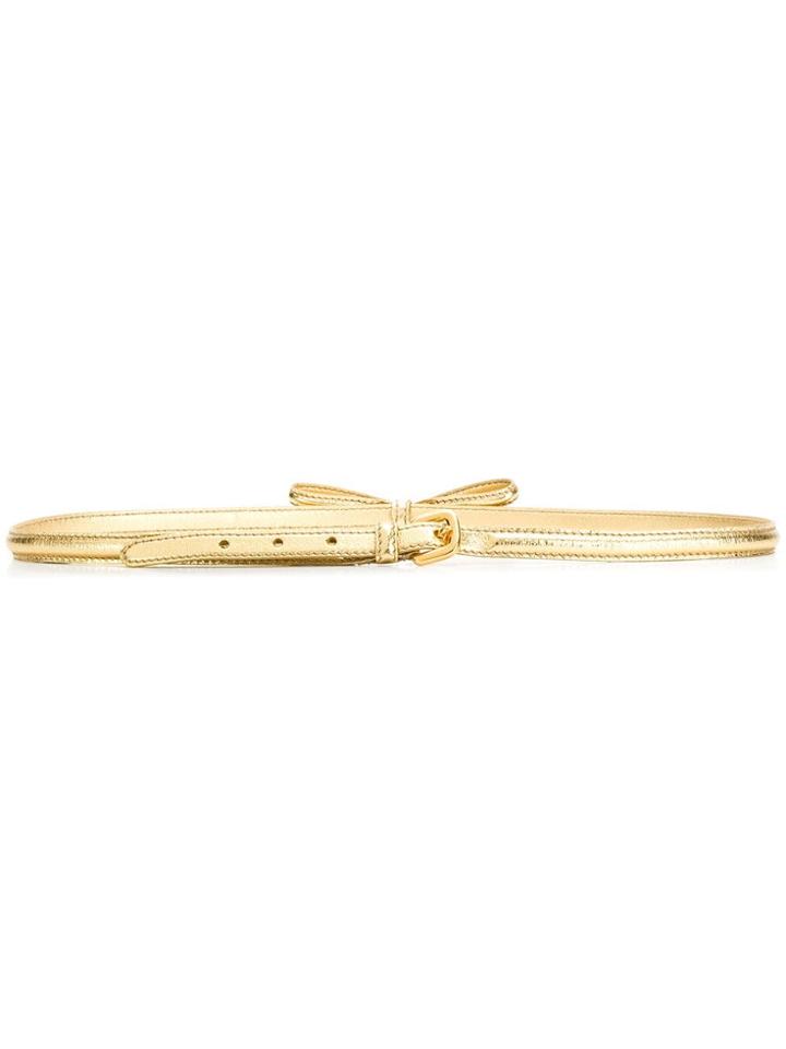 Prada Bow Detail Slim Buckle Belt - Metallic