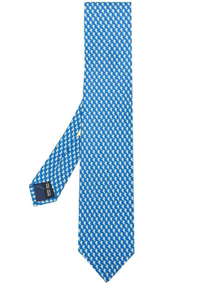 Salvatore Ferragamo Dolphin Print Tie - Blue