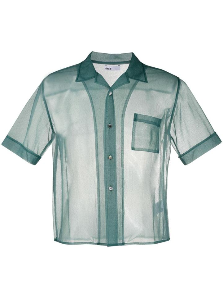 Gmbh Sheer Camp Collar Shirt - Blue