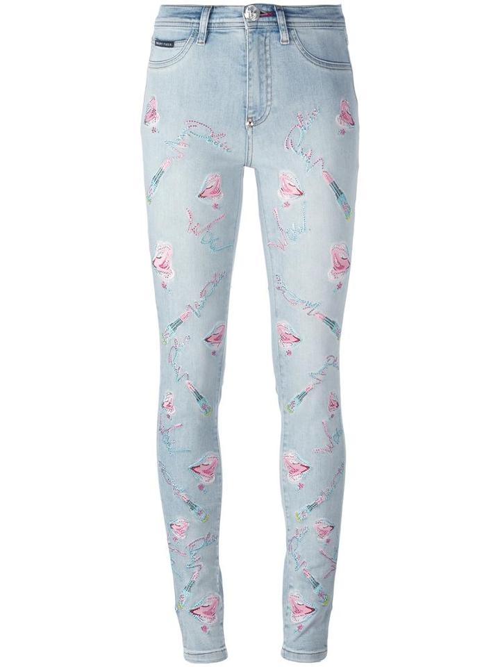 Philipp Plein 'phataria' Skinny Jeans, Women's, Size: 25, Blue, Cotton/spandex/elastane