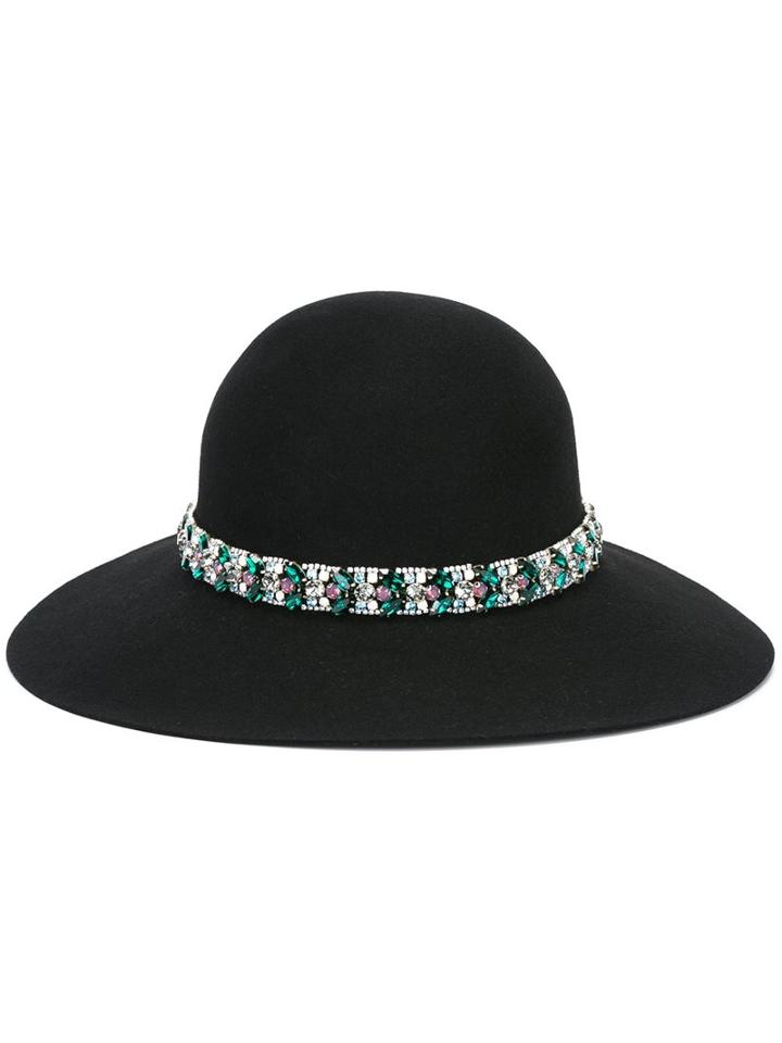 Lanvin Embellished Wide-brimmed Hat