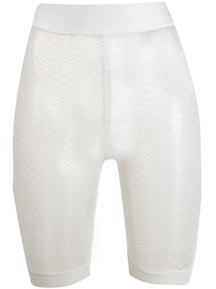 John Elliott Mesh Lace Cycling Shorts - White