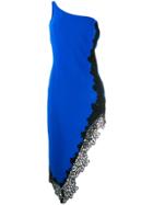 David Koma Asymmetric Lace Detail Dress - Blue