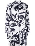 Cédric Charlier Floral Print Shirt Dress, Women's, Size: 42, White, Cotton/other Fibers