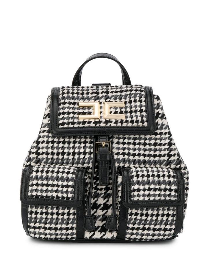 Elisabetta Franchi Small Logo Backpack - Black