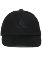 Loro Piana Embroidered Logo Cap - Black