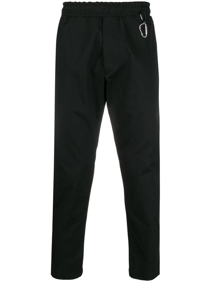 Low Brand Relaxed-fit Hook Detail Trousers - Black