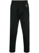 Low Brand Relaxed-fit Hook Detail Trousers - Black