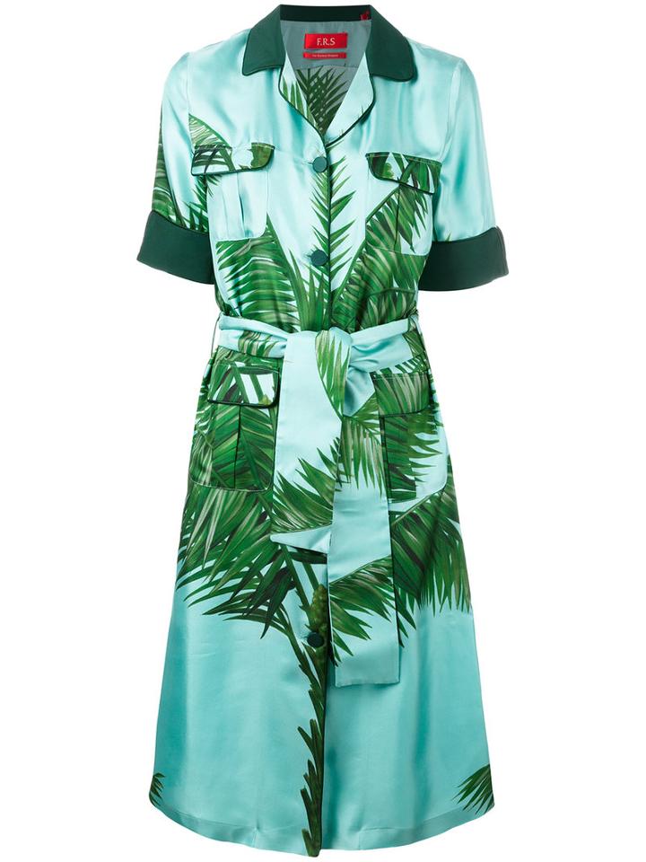 F.r.s For Restless Sleepers - Meti Safari Dress - Women - Silk - Xs, Green, Silk