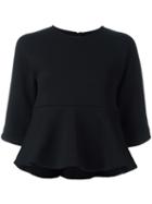Mcq Alexander Mcqueen Peplum Top, Women's, Size: Large, Black, Polyamide/polyester/spandex/elastane
