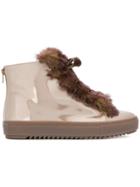 Agl Fur Embellished Sneakers - Brown