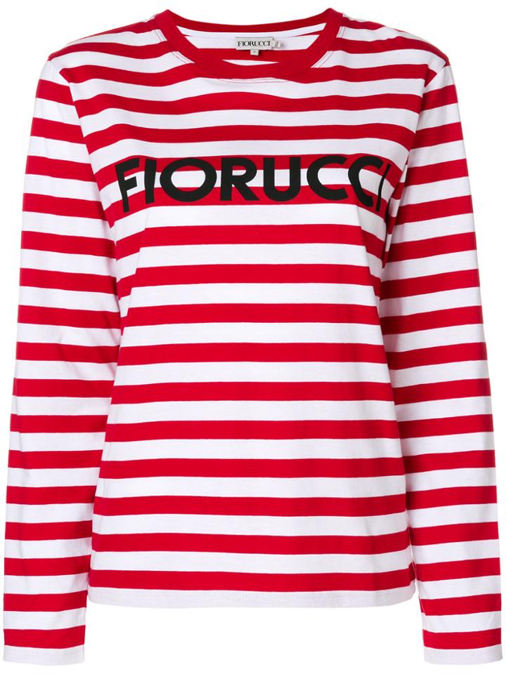 Fiorucci Striped Logo Top - White