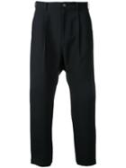 En Route - Drop-crotch Cropped Trousers - Men - Polyester - 3, Black, Polyester