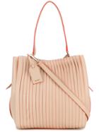 Dkny - Medium Pleated Tote - Women - Leather - One Size, Nude/neutrals, Leather