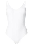 Fisico Cable Detail Swimsuit - White