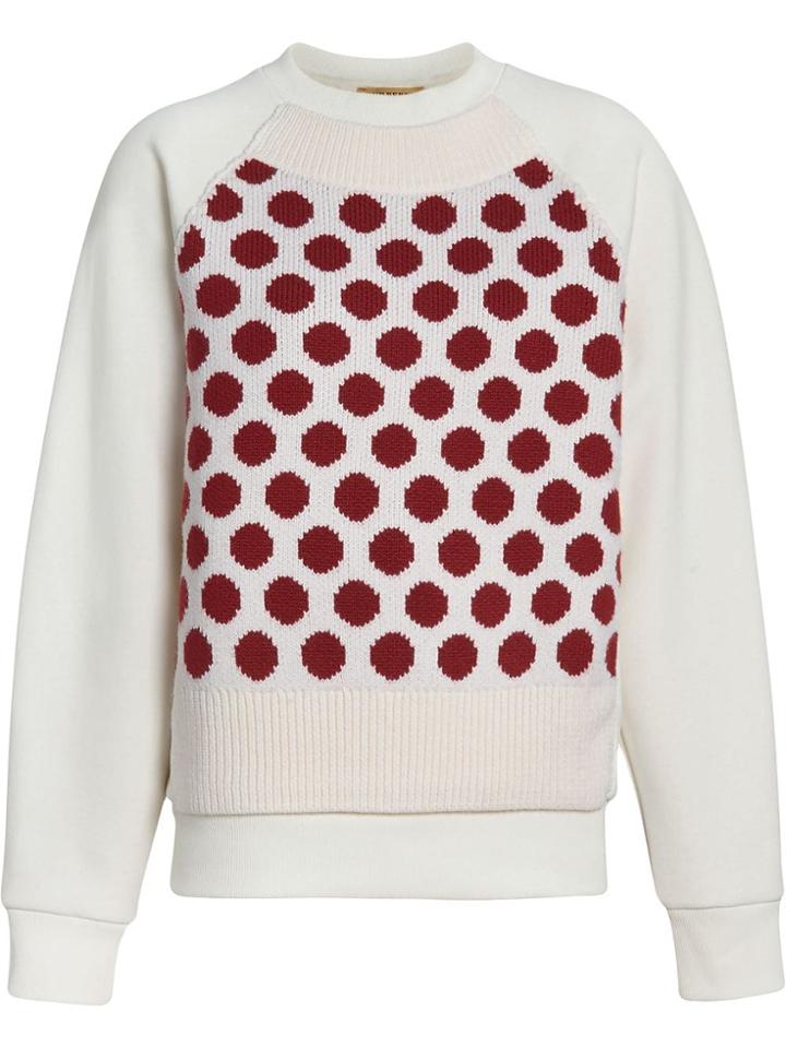 Burberry Spot Print Merino Wool And Jersey Sweater - White
