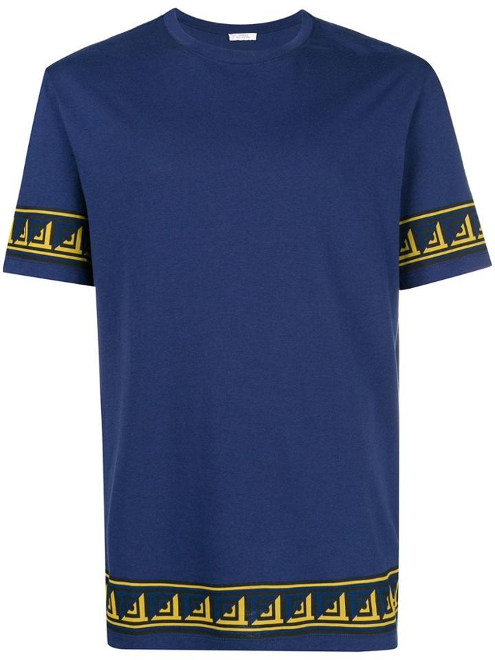 Versace Collection Contrast-trim T-shirt - Blue