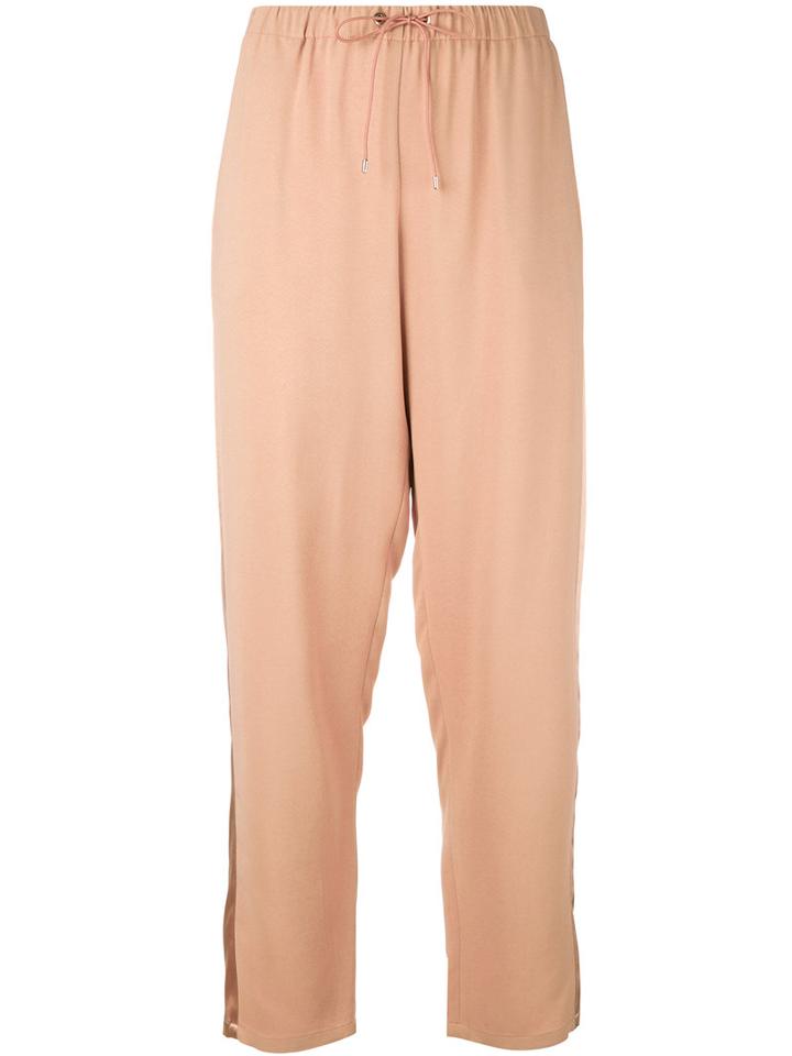 Les Copains - Tailored Trousers - Women - Silk/spandex/elastane/viscose - 48, Pink/purple, Silk/spandex/elastane/viscose