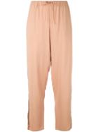 Les Copains - Tailored Trousers - Women - Silk/spandex/elastane/viscose - 48, Pink/purple, Silk/spandex/elastane/viscose