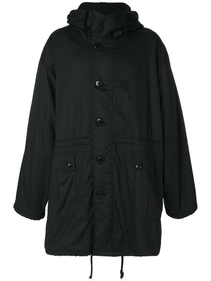 Ann Demeulemeester - Hooded Coat - Men - Cotton/virgin Wool - S, Black, Cotton/virgin Wool