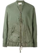 Zipped Distressed Detail Shirt - Men - Cotton - 3, Green, Cotton, Greg Lauren