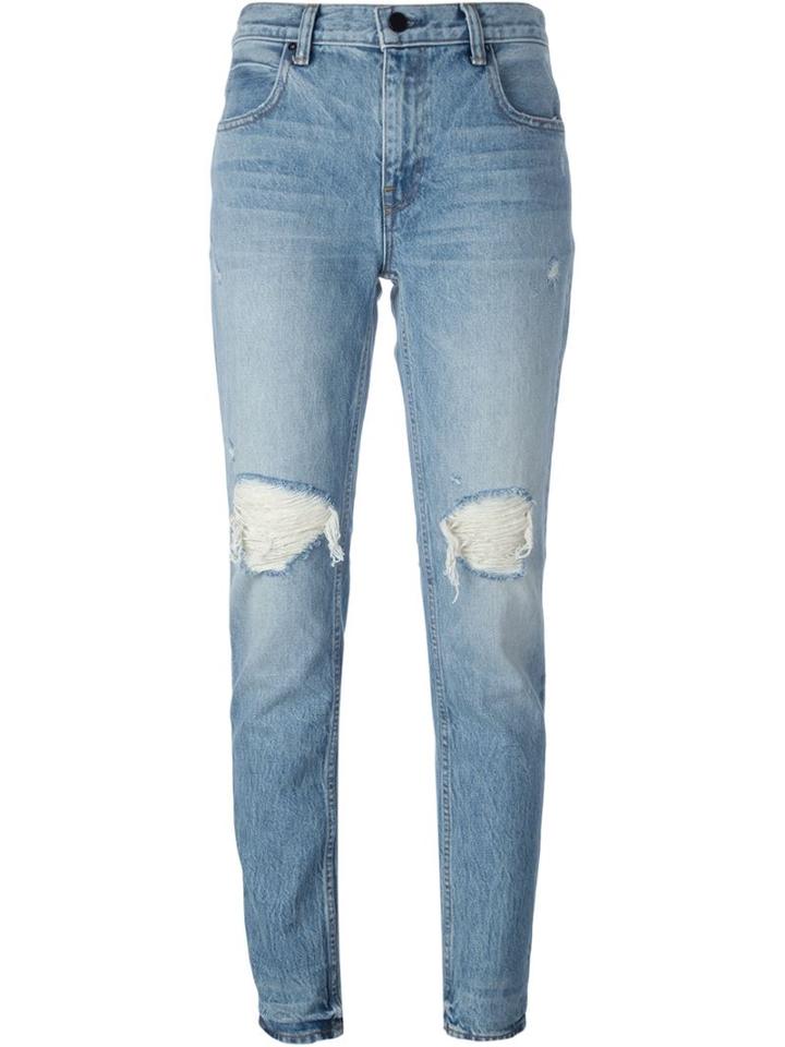 T By Alexander Wang Distressed Jeans, Women's, Size: 27, Blue, Cotton