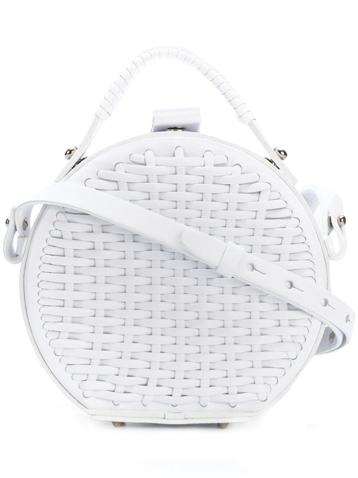 Nico Giani Round Woven Shoulder Bag - White