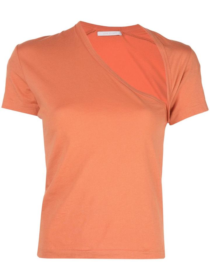 John Elliott Asymmetric Fitted T-shirt - Orange
