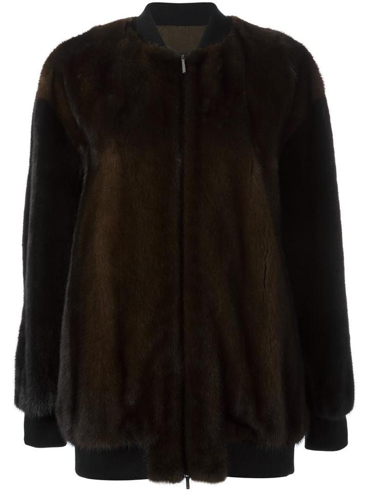 Blancha Zipped Coat, Women's, Size: 42, Brown, Mink Fur/viscose/wool/spandex/elastane